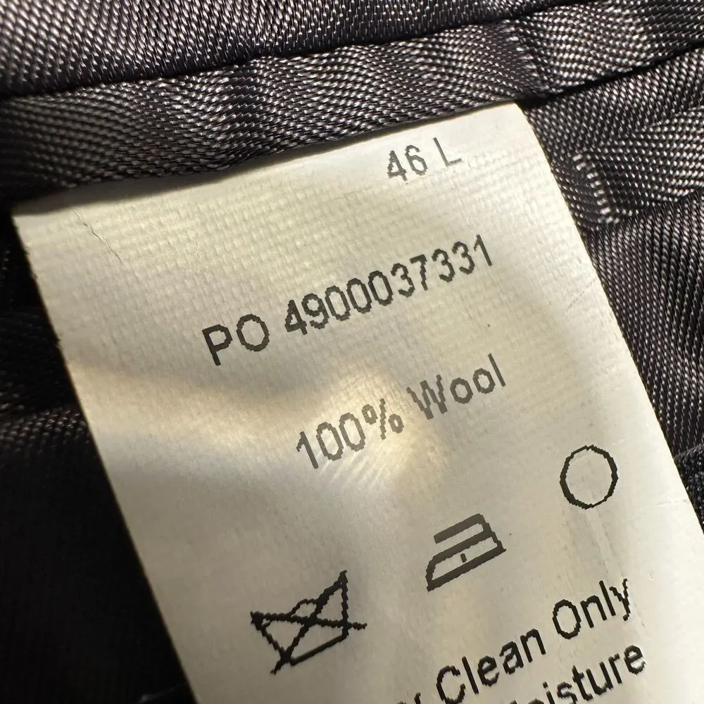 RALPH LAUREN Slim fit Mens Blazer Sport Coat 2-Button Suit Jacket 46L WOOL Gray